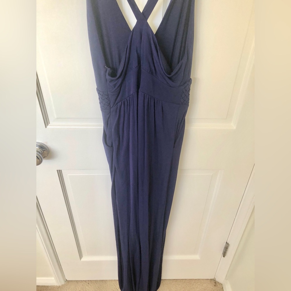 Maeve by Anthropologie Navy Yuma Maxi Long Sleeveless Empire Waist Dress size 8 - Picture 7 of 11